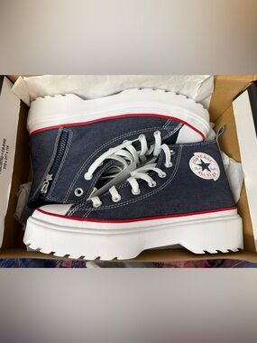 Converse Denim Platform with Red
